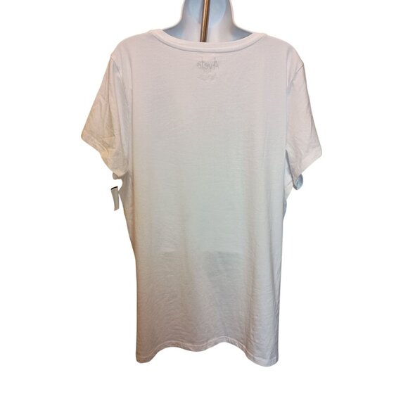 Aveto White Short Sleeve T-Shirt Women's Sz. 3X Plus - Picture 4 of 5